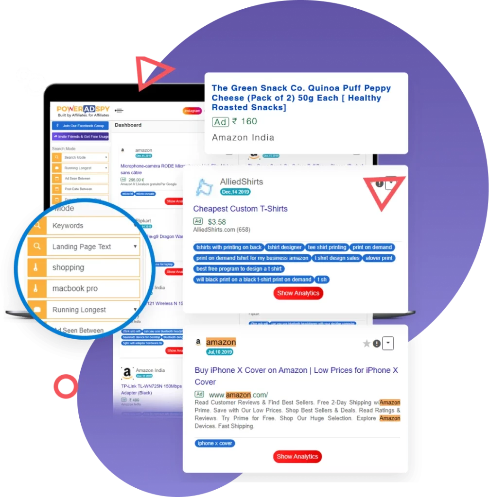 Facebook Ad Spy Tool Dashboard