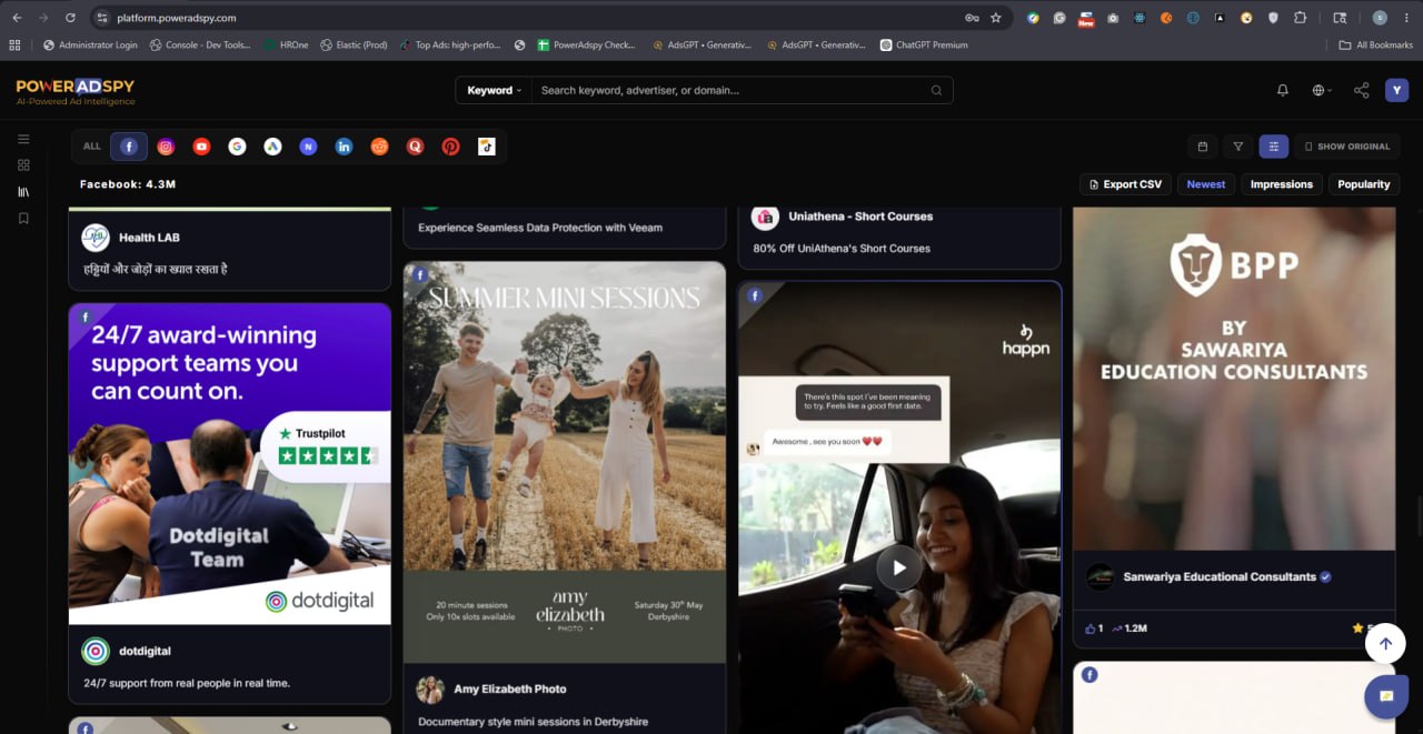 Explore ads — PowerAdSpy